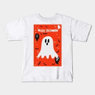 Orange Happy Halloween - Li'l Ghost Kids T-Shirt